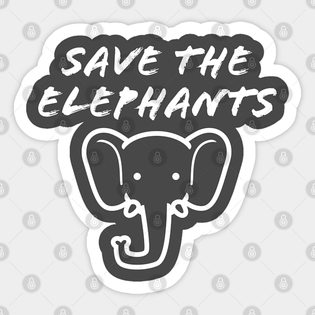 Save the elephants Sticker by Bakr